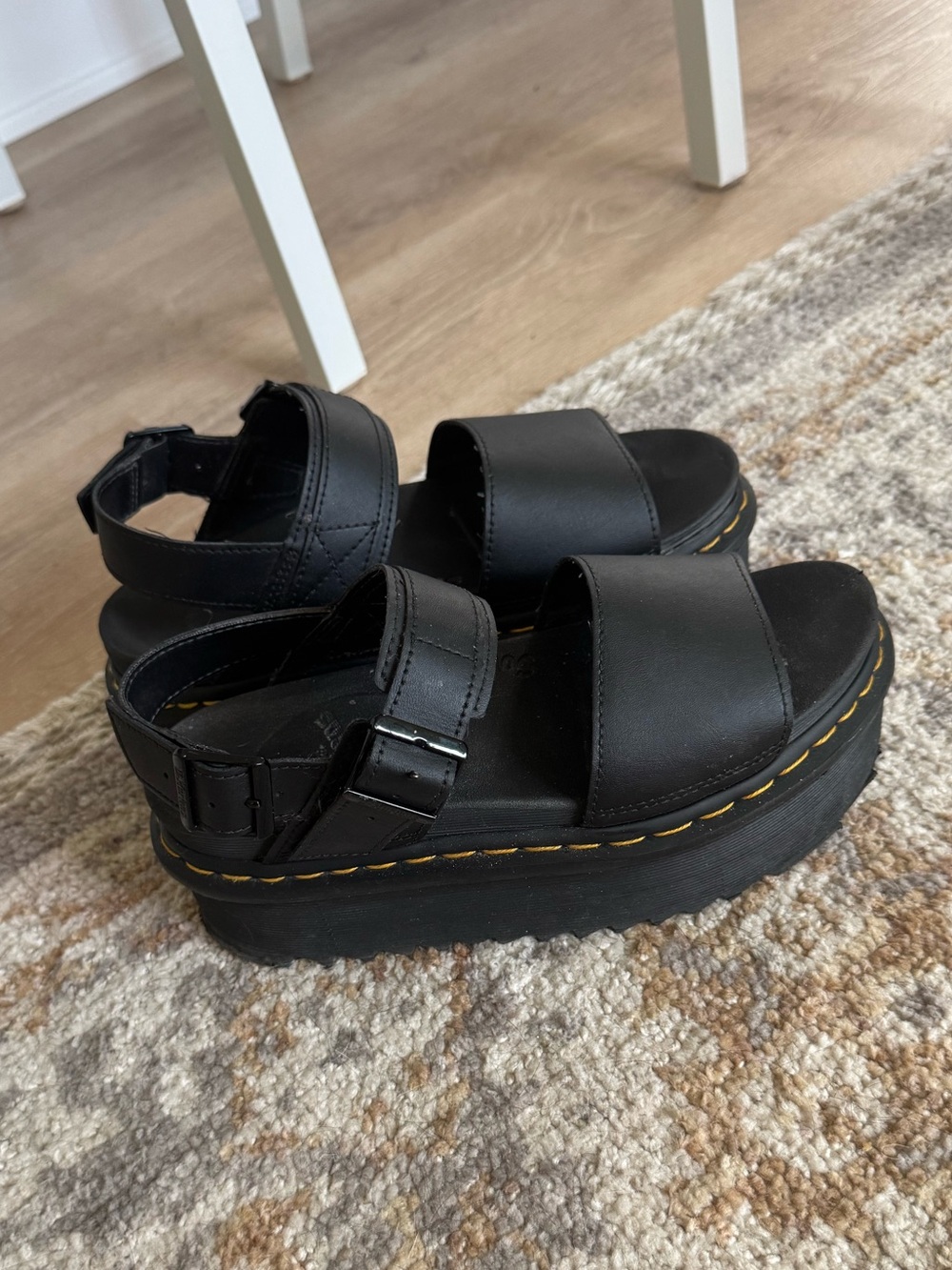 Women’s Dr. Marten’s Black Platform Sandals with Buckle Straps